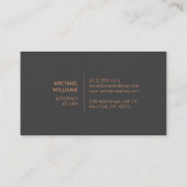 Dk Grayに名前を付けた銅の円のロゴ 名刺 (裏面)