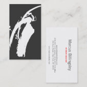 DK GRAY名刺の白いブラシストローク 名刺 (正面/裏面)