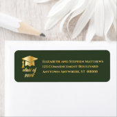 Dk Green | Gold Class of 2026 Graduation Cap Label ラベル (インサイチュ)