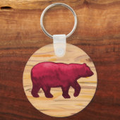 DK Red on Wood Bear Keychain キーホルダー (正面)