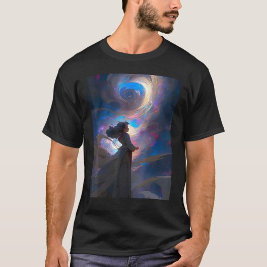 DKH138 Sci fi Graphic  Bright Sky Wish Tシャツ (正面)