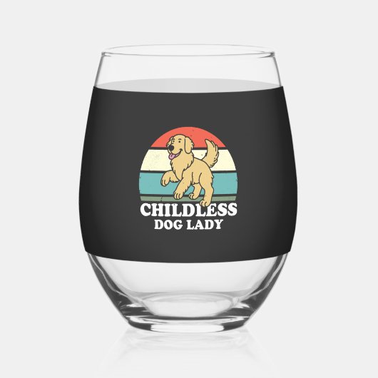 dless Dog Lady ステムなしワイングラス (正面)