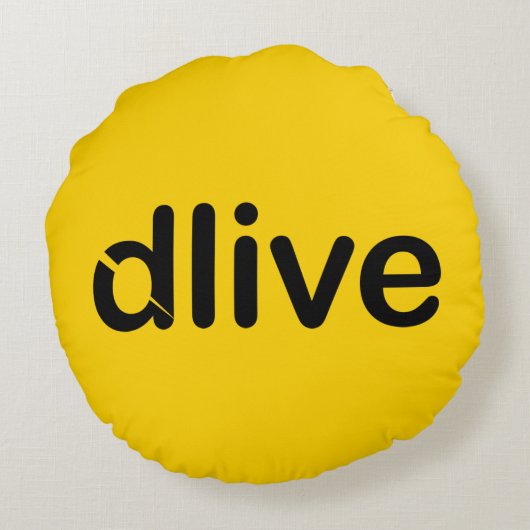 DLiveの円形の枕 ラウンドクッション (裏面)