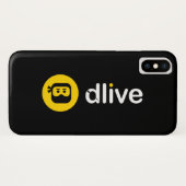 DLiveの白く完全なロゴの電話箱 Case-Mate iPhoneケース (裏面(横))