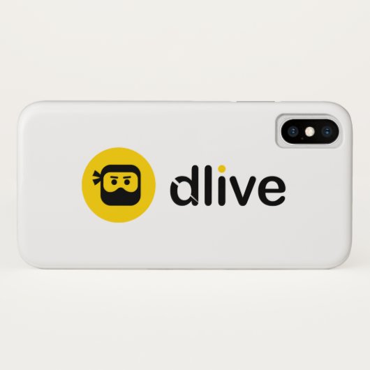 DLiveの黒く完全なロゴの電話箱 Case-Mate iPhoneケース (裏面(横))