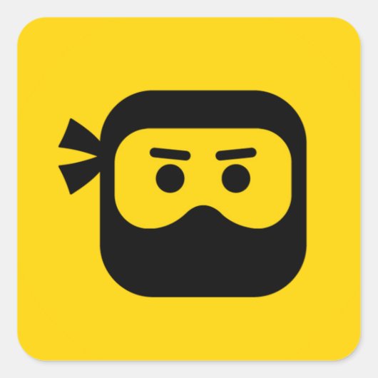 DLive忍者アイコン四角形ステッカー スクエアシール (正面)