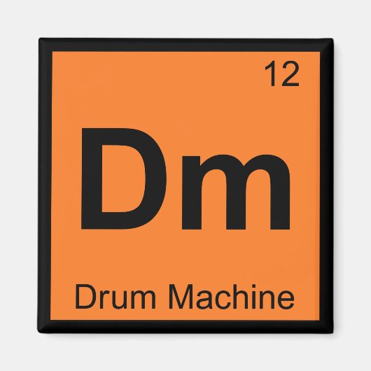 Dm - ドラムマシンの化学元素記号表 マグネット (正面)