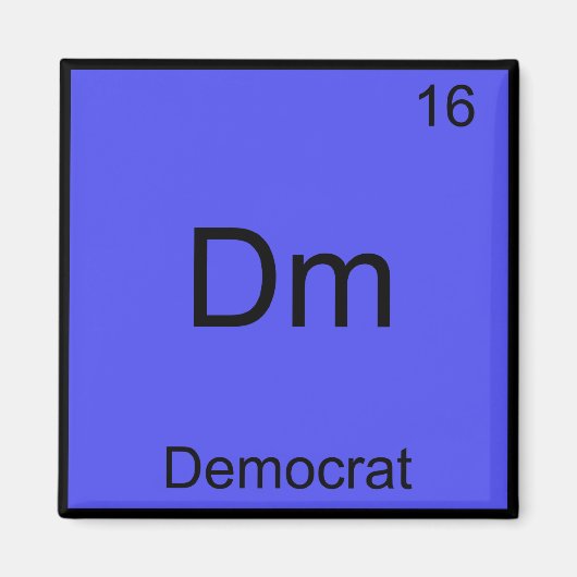 Dm - 民主党員が笑う化学記号Tシャツ マグネット (正面)