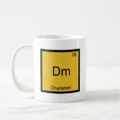 Dm - Drummer おもしろい Chemistry Elementシンボルティー コーヒーマグカップ (左)