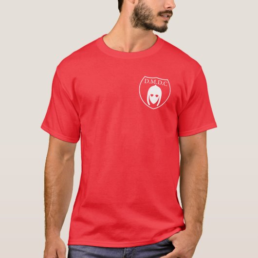 DMDCデテクターズバッジ ホワイト Tシャツ (正面)