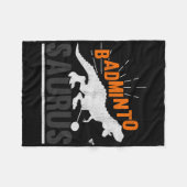 Dminto Saurus Rex Birdie Shuttle Dinosaur Dminton  フリースブランケット (正面(横))
