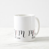 DMom Established Black Pink Script New Mom Gift コーヒーマグカップ (正面右)