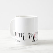 DMom Established Black Pink Script New Mom Gift コーヒーマグカップ (正面左)
