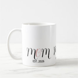 DMom Established Black Pink Script New Mom Gift コーヒーマグカップ
