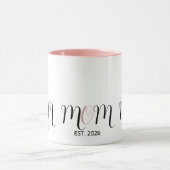 DMom Established Black Pink Script New Mom Gift マグカップ (中央)