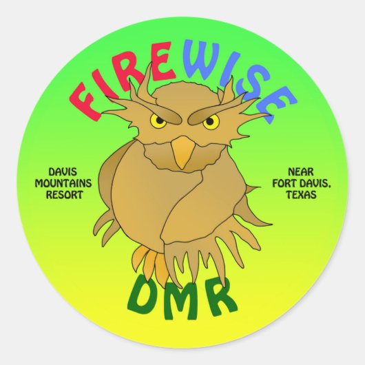 DMR Firewise Owlのステッカー&その他(緑) ラウンドシール (正面)