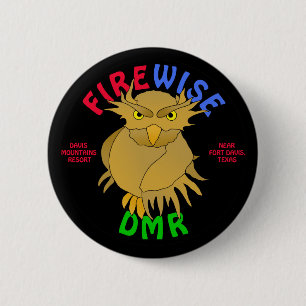 DMR Firewise Owlボタンとその他(黒) 缶バッジ