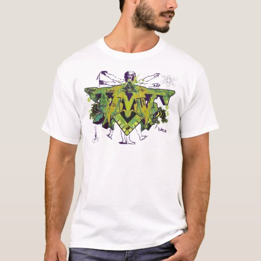 DMTのスピリチュアルの落書き Tシャツ (正面)