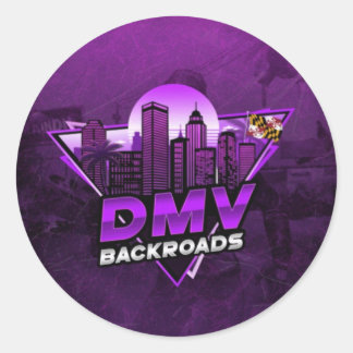 DMV 裏道の背景ステッカー ラウンドシール