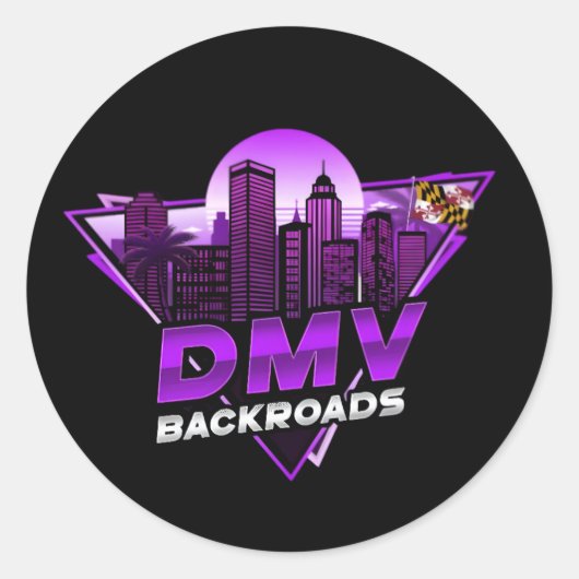 DMV Backroads Logo Sticker ラウンドシール (正面)