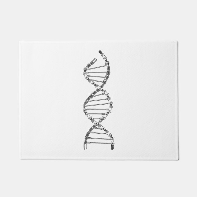 DNAおもしろいサイクリング自転車チェーンマウンテンバイクラブ ドアマット (正面)