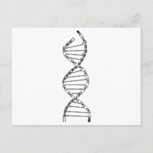 DNAおもしろいサイクリング自転車チェーンマウンテンバイクラブ ポストカード (正面)
