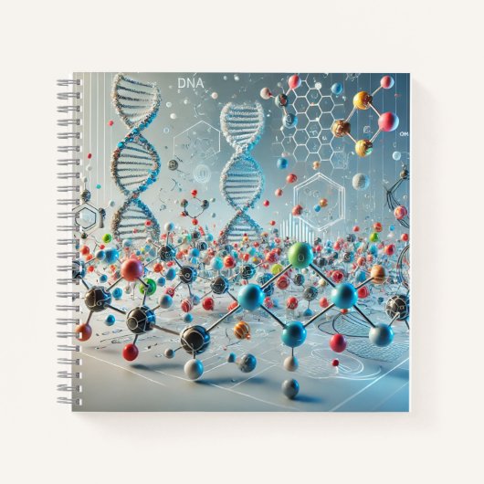 DNAと分子化学の本のカバー ノートブック (正面)
