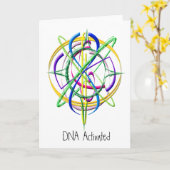 DNAによって活動化させる原子の挨拶状 カード (黄色い花)