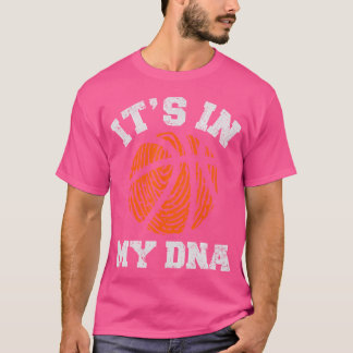 DNAにバスケが流れてる コーチ プレーヤー おもしろTシャツ チーム スポーツウェア Tシャツ