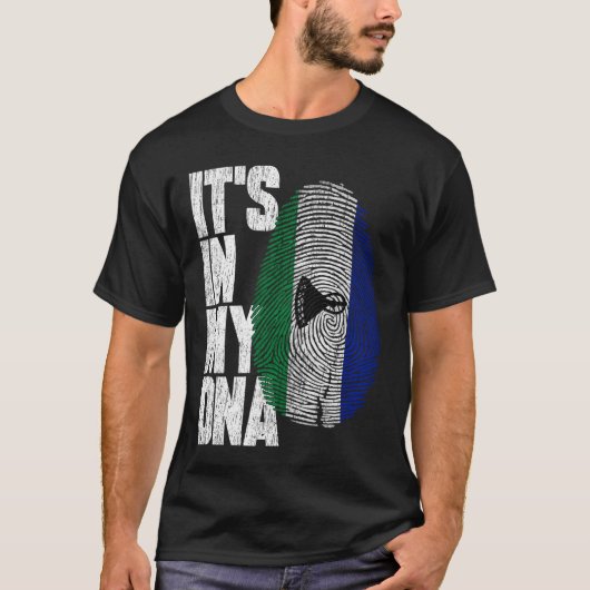 DNAにバソトの誇り レソト国旗 Tシャツ (正面)