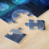 DNAの医学およびバイオテクノロジー化学遺伝子 ジグソーパズル (側面)