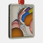 DNAの繊維のカラフルな表示 メタルオーナメント (右)