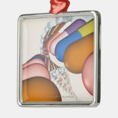 DNAの繊維のカラフルな表示 メタルオーナメント (左)