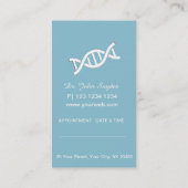 DNAの遺伝科学の青はMedicalを博士 予約カード (裏面)