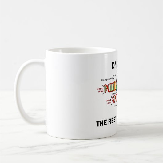 DNAは残りがちょうど問題(DNAの繊維)の生命です コーヒーマグカップ (左)