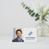 DNAアイコン | 科学生物学 | スーツを着た人 名刺 (スタンド正面)