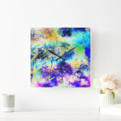 DNAアートコード スクエア壁時計 (ホーム)