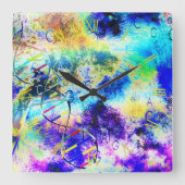 DNAアートコード スクエア壁時計 (正面)