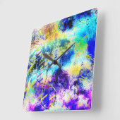 DNAアートコード スクエア壁時計 (傾斜)