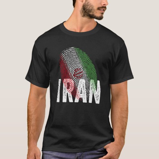 DNAイラン誇りを持ったイランカッコいい国旗 Tシャツ (正面)