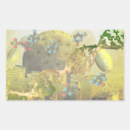 DNAステッカー付き細胞 長方形シール