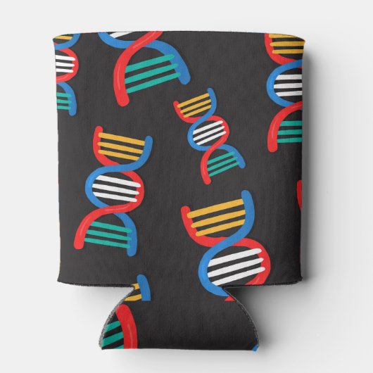 DNAストランド、科学的パターンデザイン。 缶クーラー (裏面)