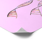 DNAツリーまたは生命の木ポスターピンク ポスター (角)