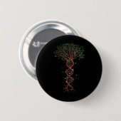 DNAツリー 遺伝的 面白い 地球の日 木を植える 命 缶バッジ (正面&裏面)