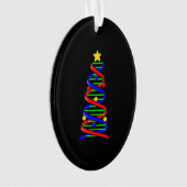 DNAヘリックスクリスマスツリー生命科学生物学 オーナメント (正面)