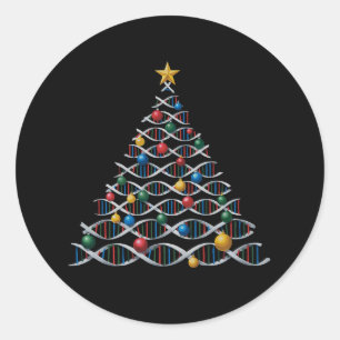 DNAヘリックス クリスマスツリー 生物学 サイエンス 先生 ラウンドシール