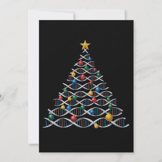 DNAヘリックス クリスマスツリー 生物学 サイエンス 先生 招待状 (正面)