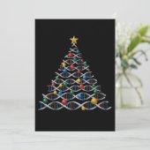 DNAヘリックス クリスマスツリー 生物学 サイエンス 先生 招待状 (スタンド正面)