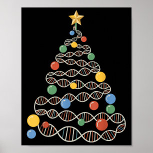 DNAヘリックス クリスマスツリー 科学者 生物学 サイエンス ポスター