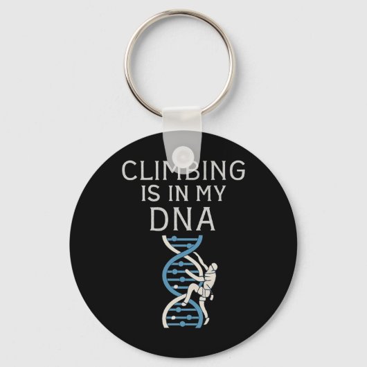DNAヘリックス グラフィック 登山が私の遺伝子 キーホルダー (正面)